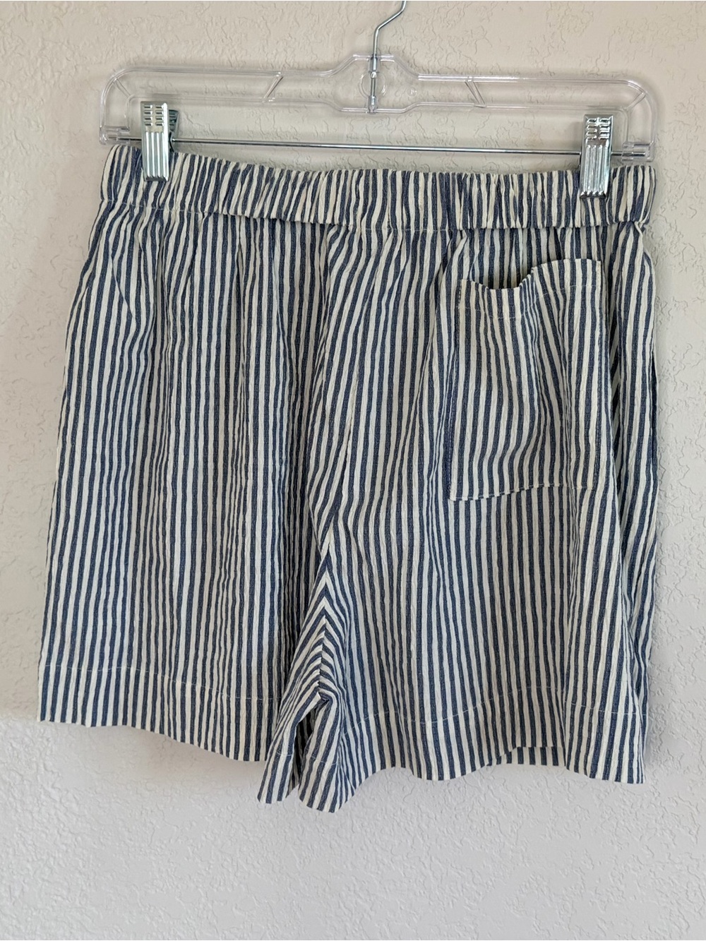 Cupshe Light-weight Navy & White Striped Casual Shorts - Picture 4 of 10
